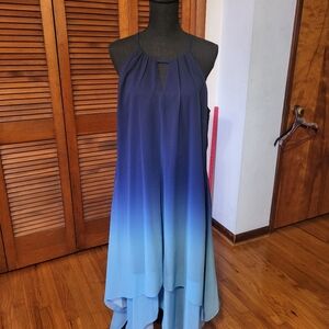 INC International Concepts Blue Halter Maxi Sundress